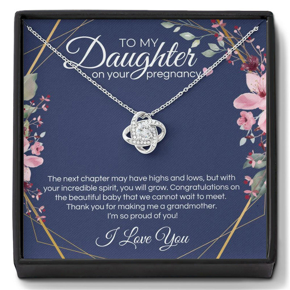 To My Daughter On Your Pregnancy- Four-leaf Clover Necklace