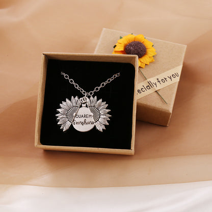 You Are My Sunshine Sunflower Necklace