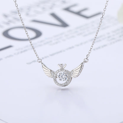 Sterling Silver S925 Simple Beating Heart Necklace