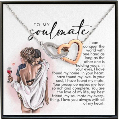 MyAura Interlocking Double Hearts Necklace - To My Soulmate