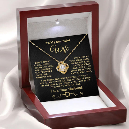 To My Beautiful Wife Neckless With Luxury LED Box