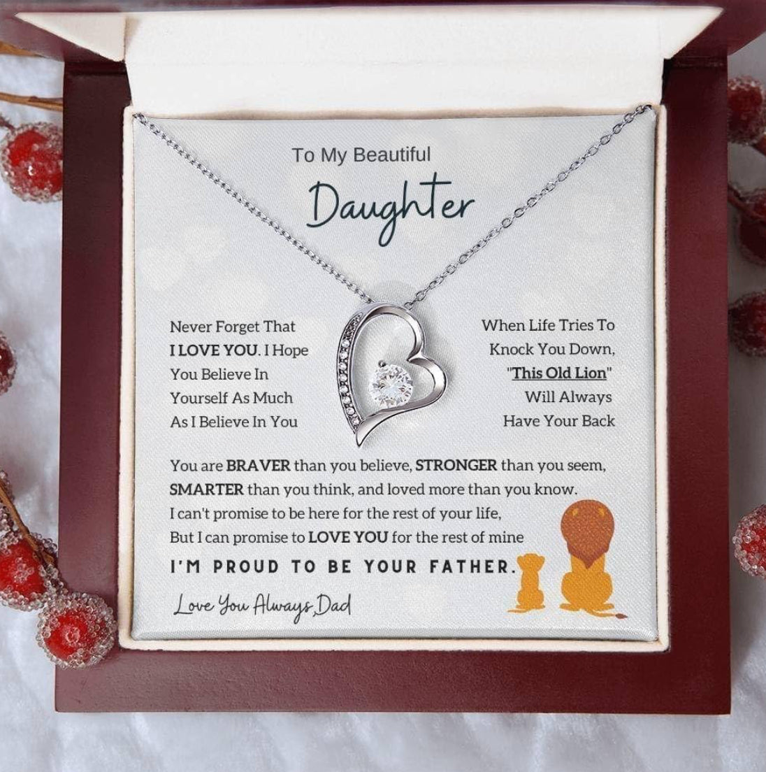 To My Beautiful Daughter- Forever Love Necklace