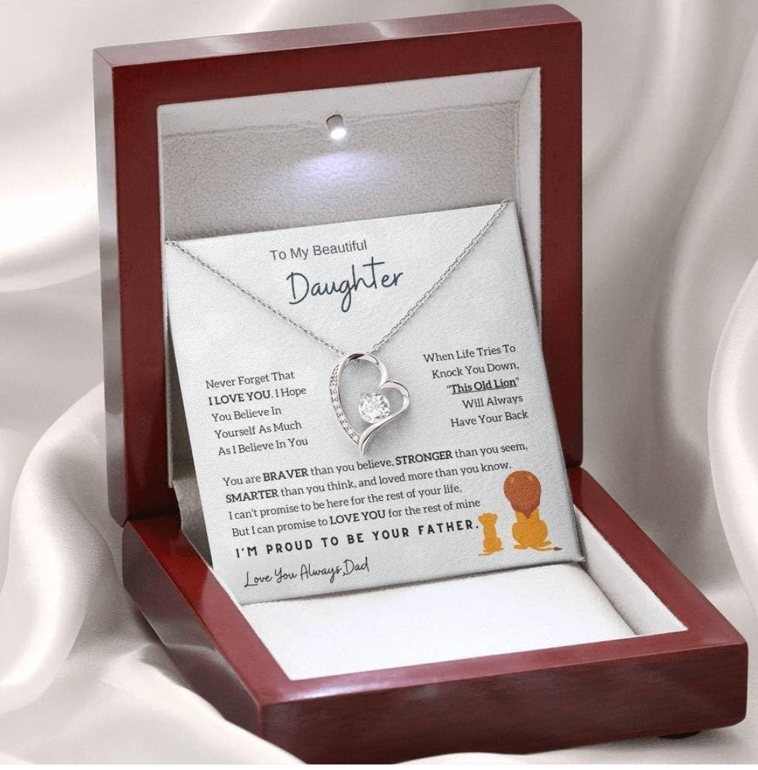 To My Beautiful Daughter- Forever Love Necklace