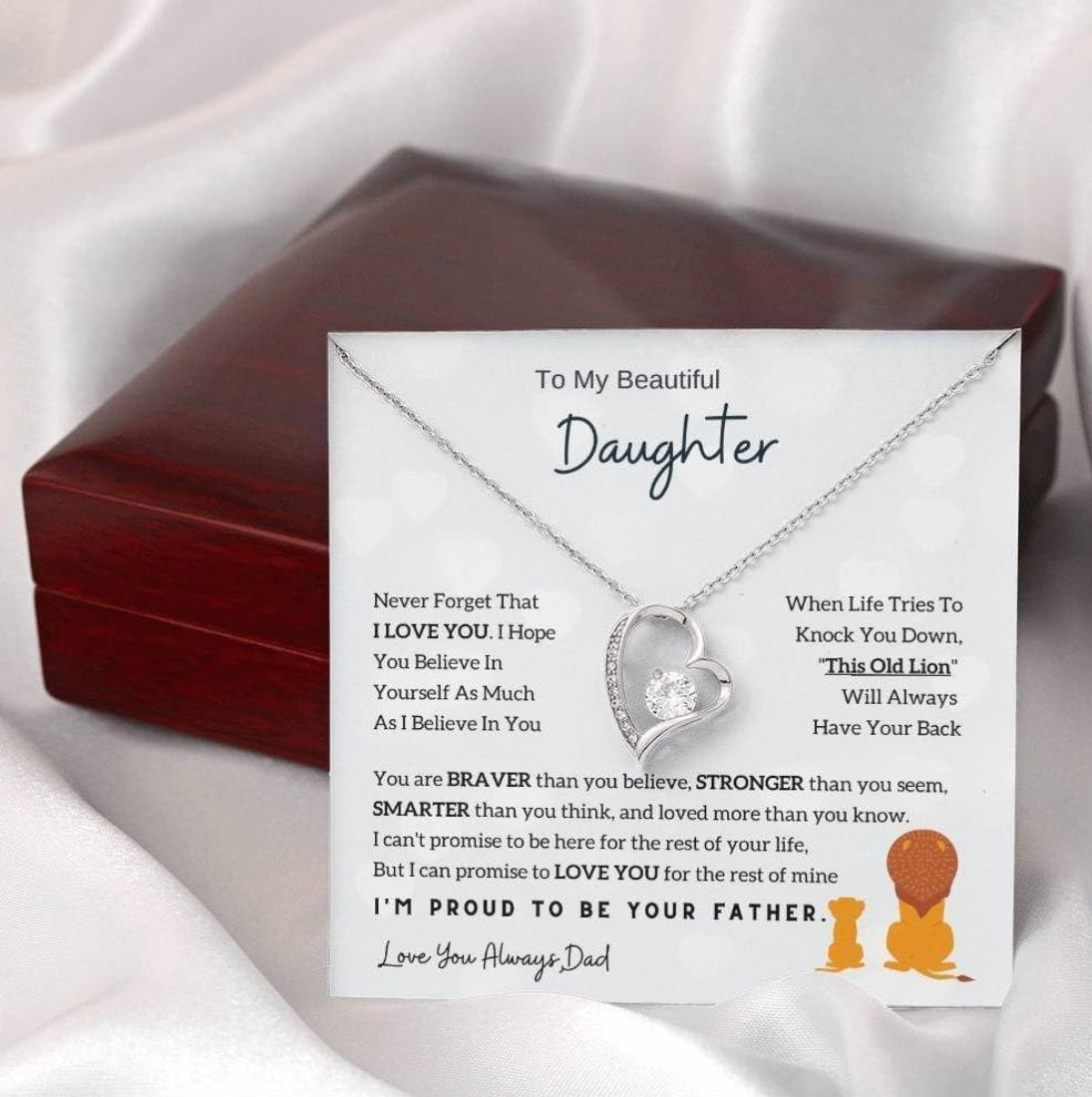 To My Beautiful Daughter- Forever Love Necklace