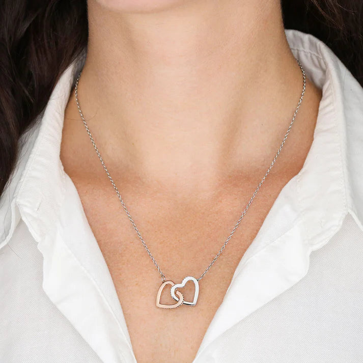 MyAura Interlocking Double Hearts Necklace - To My Soulmate