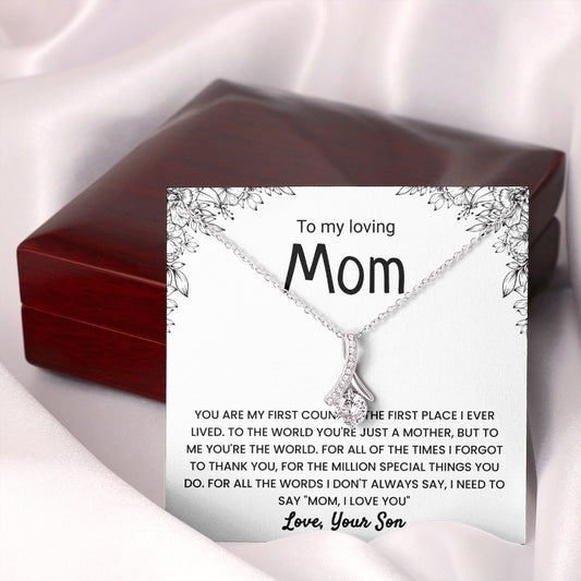 To My Loving Mom - Simple Herringbone Necklace