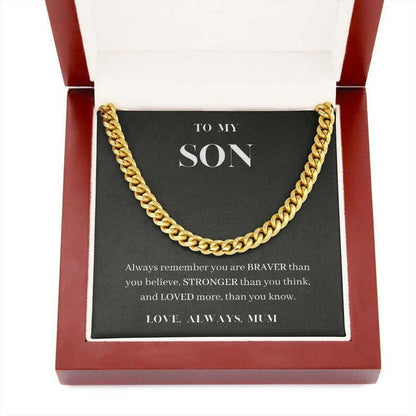 Cuban Link Chain Necklace Gift For Son