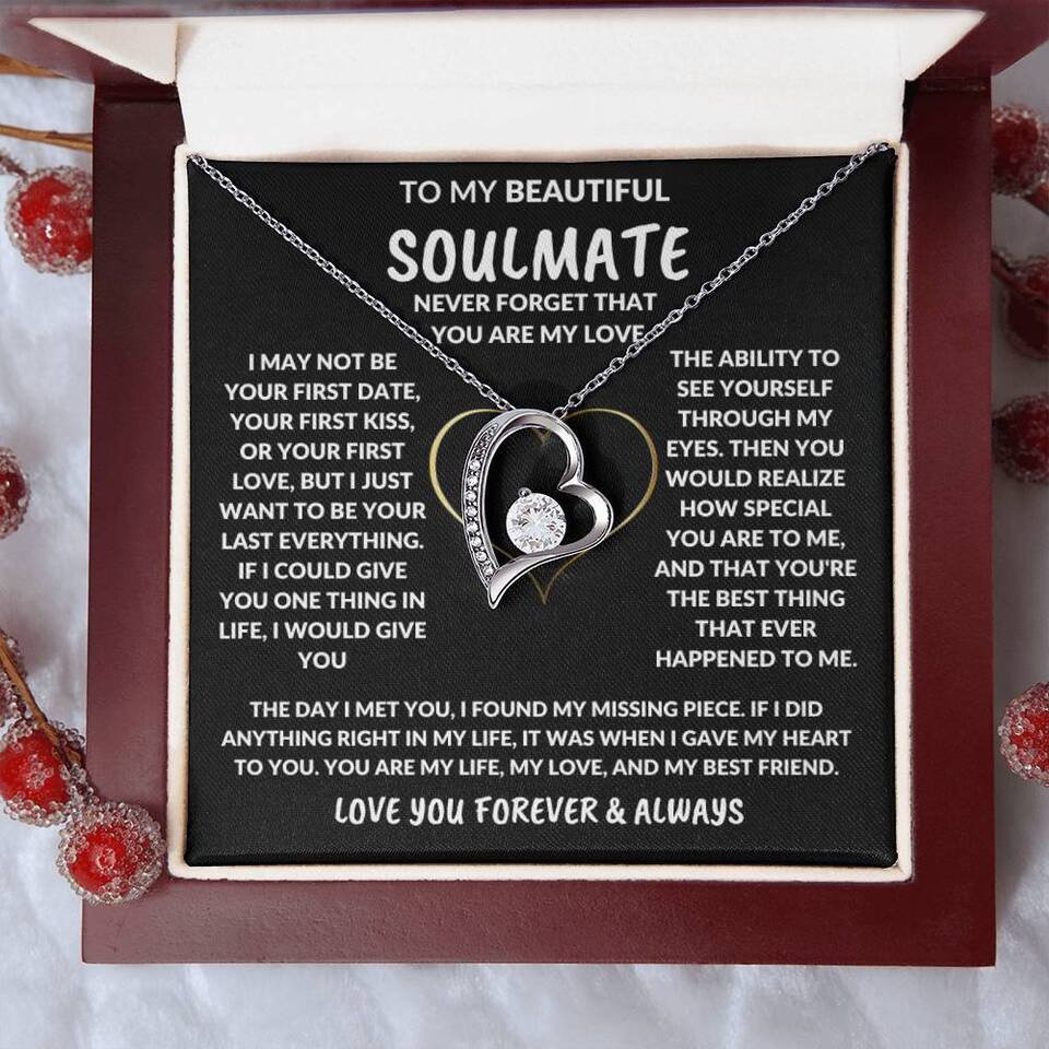 Clavicle Chain Forever Love Necklace- To My Beautiful Soulmate