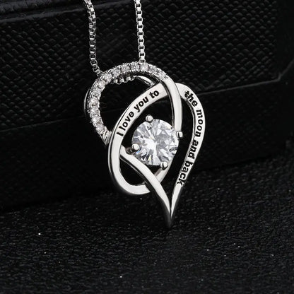 To My Mom-Heart Necklace Gift